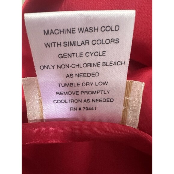 Vintage Inner Most Red Satin Heart Embroidered Slip Dress - Large - Picture 4 of 5